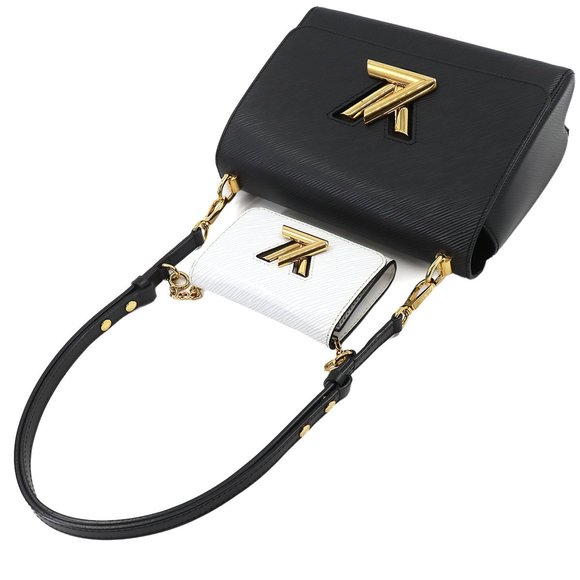 Louis Vuitton Epi Twist MM Chain Shoulder Bag Leather Noir Blanc M55683 - Picture 5 of 10